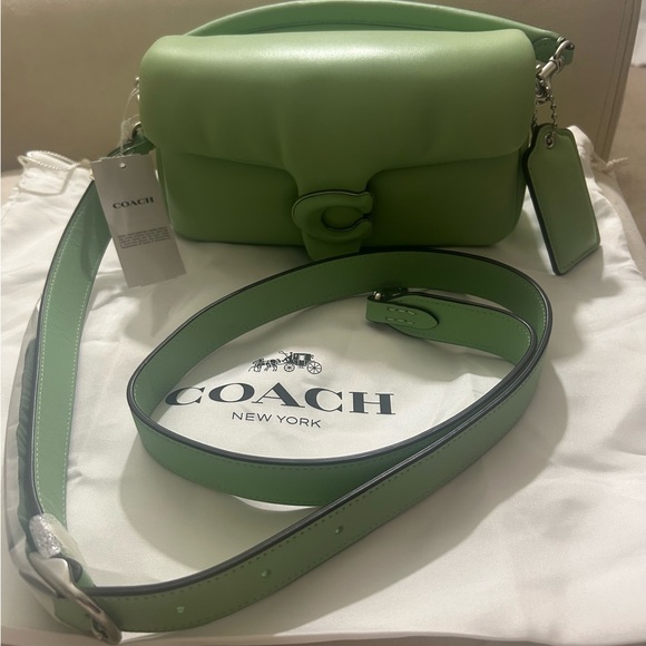 Coach Lime Green Leather Crossbody Bag - Picture 2 of 8